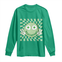 Funny Green Smile Face Eggs Bacon Breakfast St Patrick's Day Long Sleeve Shirt