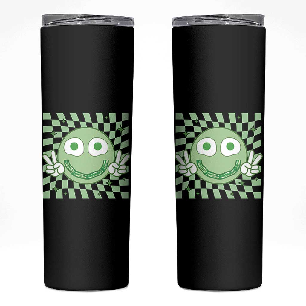 Funny Green Smile Face Eggs Bacon Breakfast St Patrick's Day Skinny Tumbler