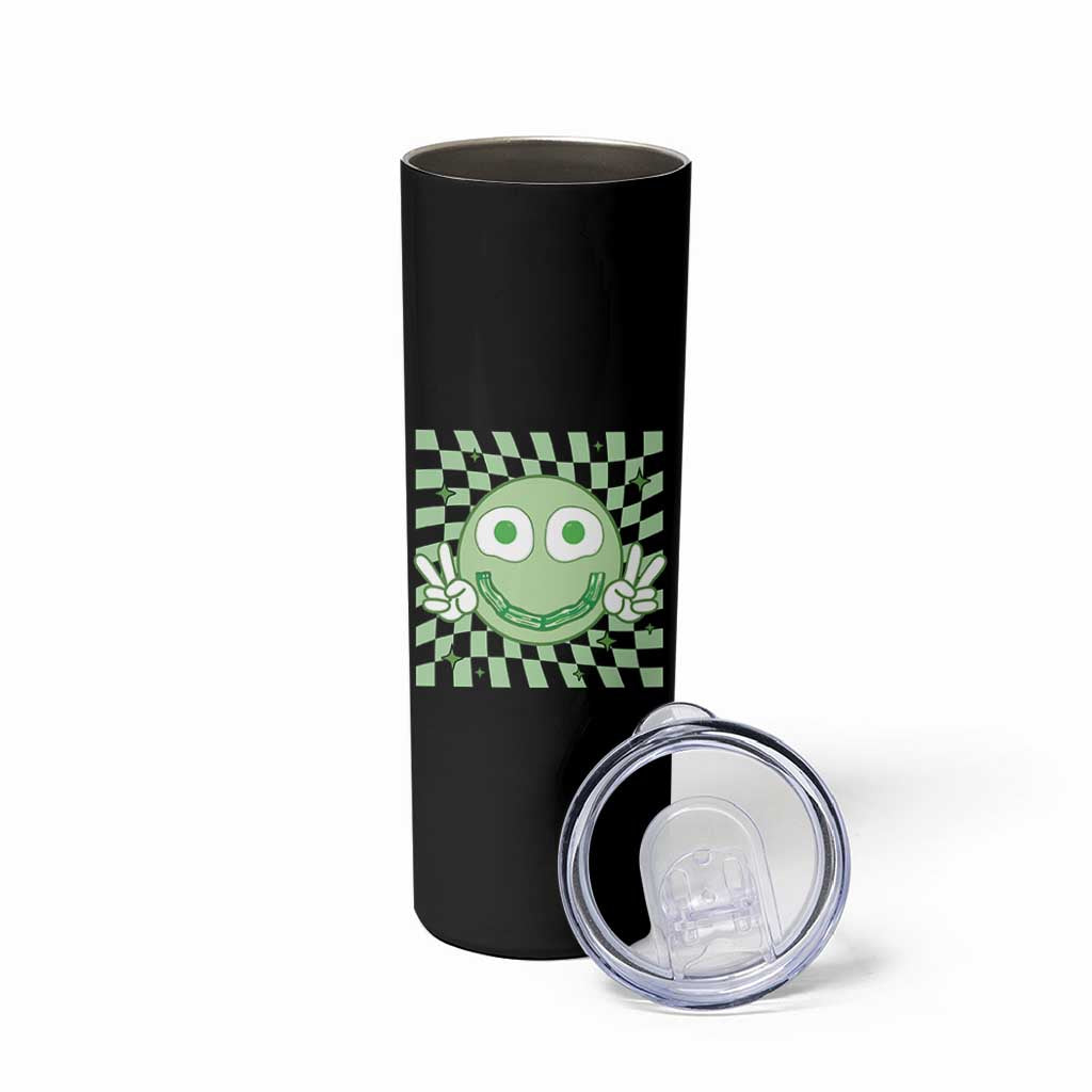 Funny Green Smile Face Eggs Bacon Breakfast St Patrick's Day Skinny Tumbler