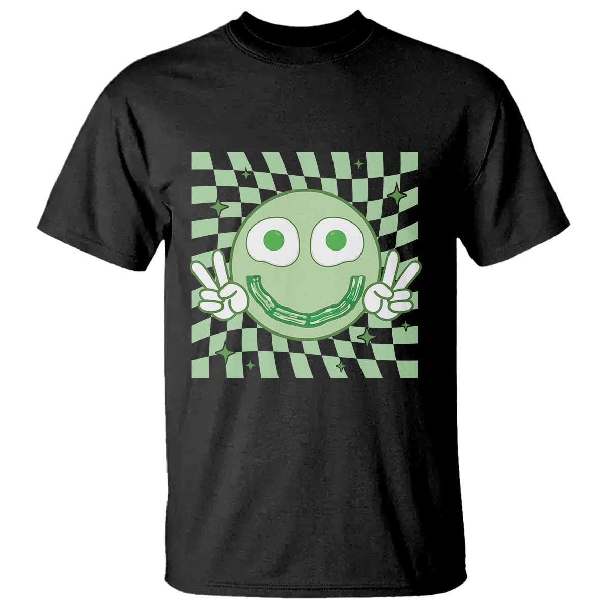 Funny Green Smile Face Eggs Bacon Breakfast St Patrick's Day T Shirt