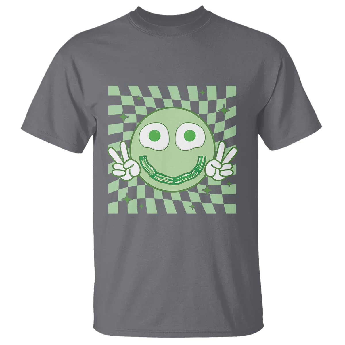 Funny Green Smile Face Eggs Bacon Breakfast St Patrick's Day T Shirt