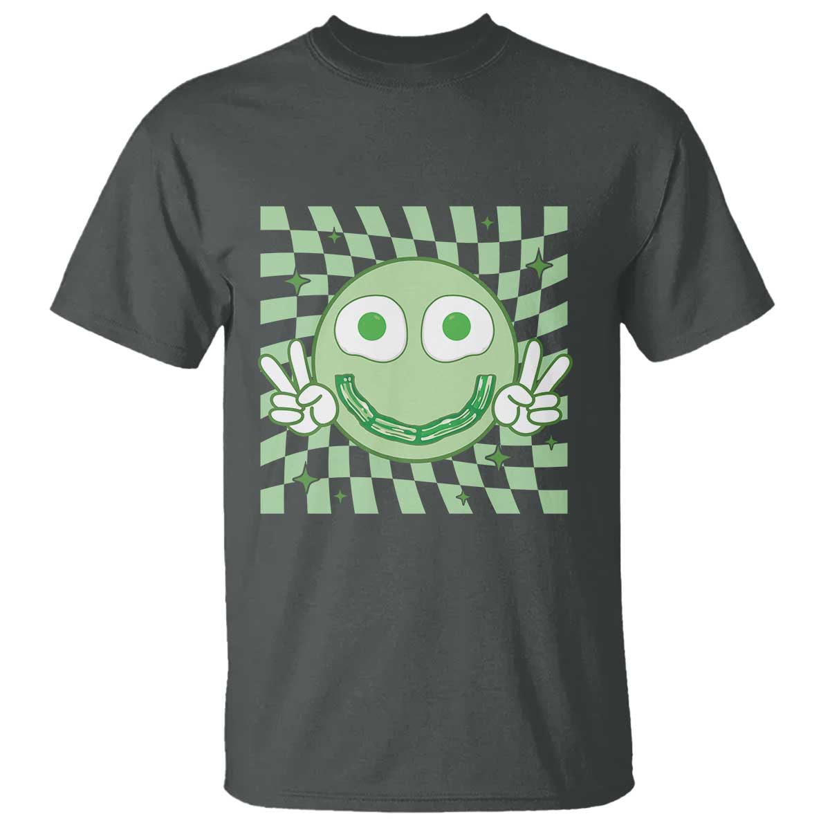Funny Green Smile Face Eggs Bacon Breakfast St Patrick's Day T Shirt