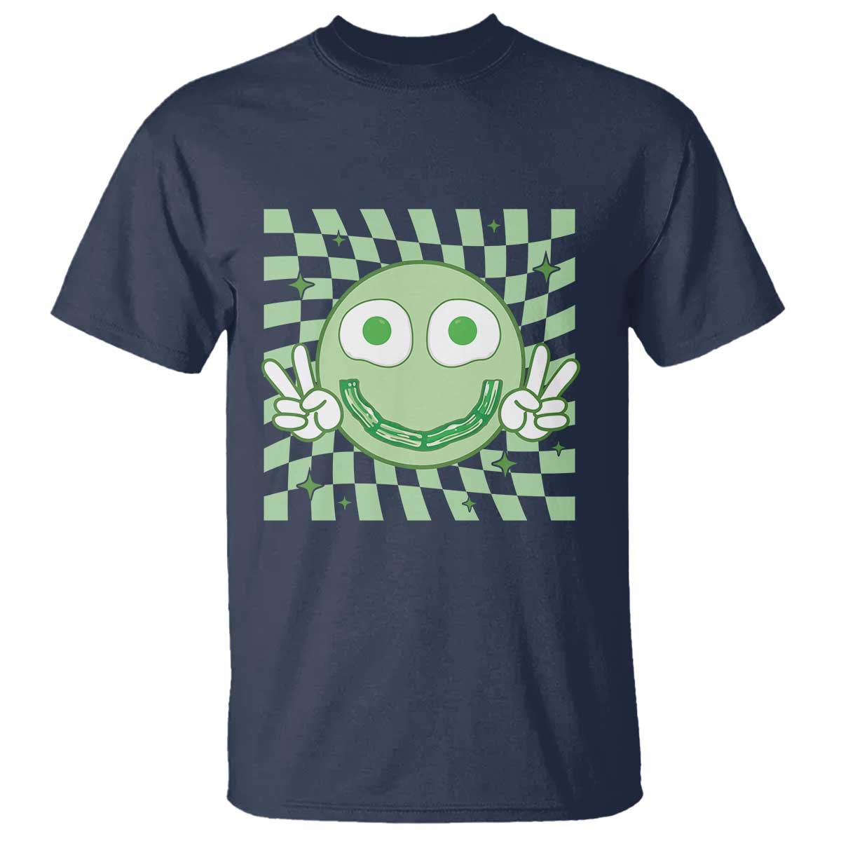 Funny Green Smile Face Eggs Bacon Breakfast St Patrick's Day T Shirt