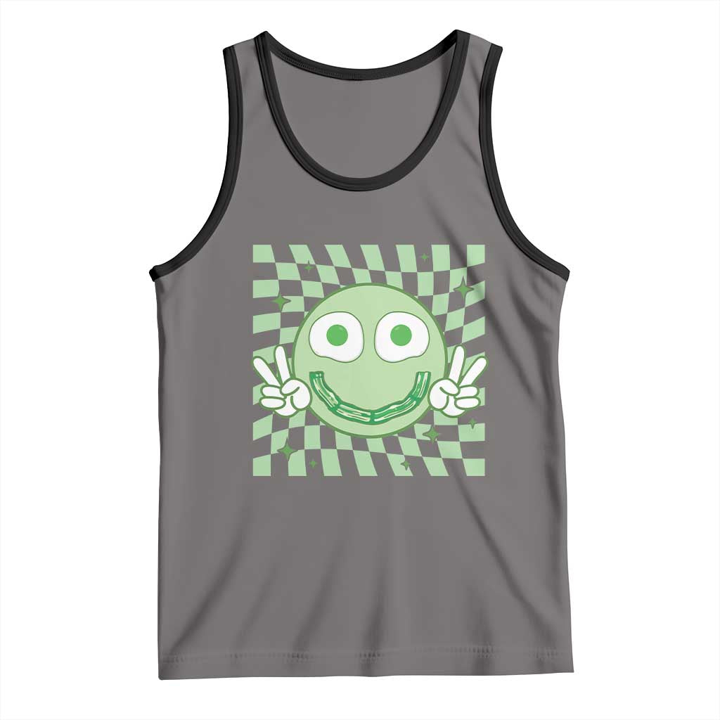 Funny Green Smile Face Eggs Bacon Breakfast St Patrick's Day Tank Top