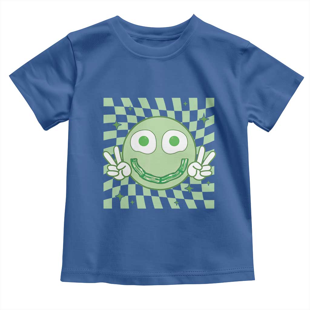Funny Green Smile Face Eggs Bacon Breakfast St Patrick's Day Toddler T Shirt