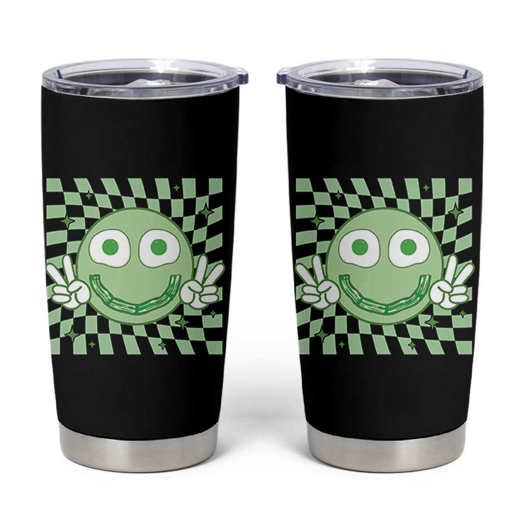 Funny Green Smile Face Eggs Bacon Breakfast St Patrick's Day Tumbler Cup