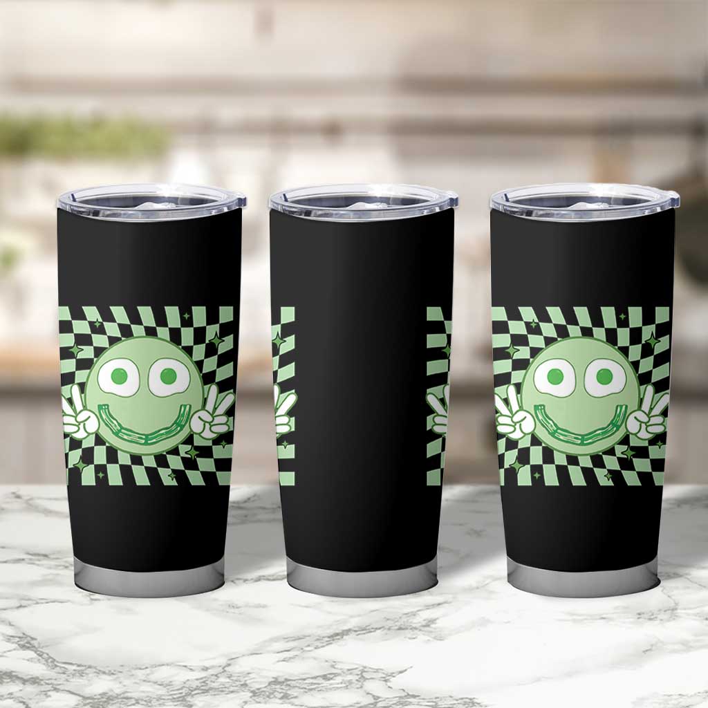 Funny Green Smile Face Eggs Bacon Breakfast St Patrick's Day Tumbler Cup