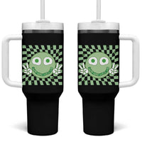 Funny Green Smile Face Eggs Bacon Breakfast St Patrick's Day Tumbler With Handle