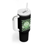 Funny Green Smile Face Eggs Bacon Breakfast St Patrick's Day Tumbler With Handle