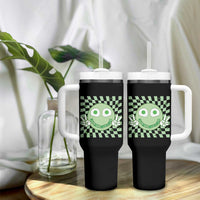 Funny Green Smile Face Eggs Bacon Breakfast St Patrick's Day Tumbler With Handle
