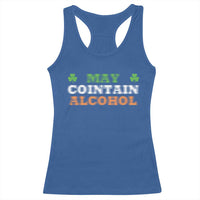 Funny May Contain Alcohol Racerback Tank Top Irish Beer Drinking St Patrick's Day Shamrock