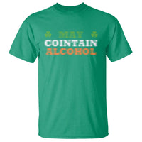 Funny May Contain Alcohol T Shirt Irish Beer Drinking St Patrick's Day Shamrock