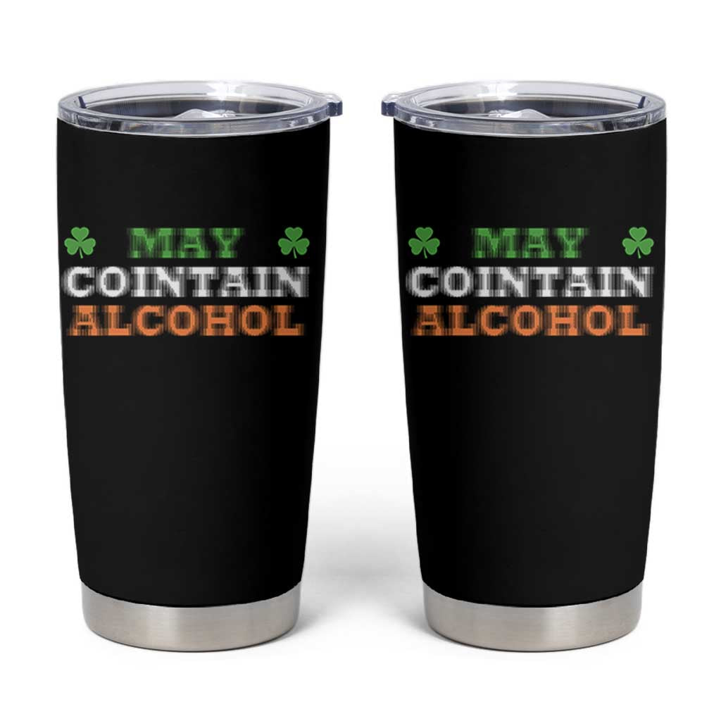Funny May Contain Alcohol Tumbler Cup Irish Beer Drinking St Patrick's Day Shamrock - Wonder Print Shop