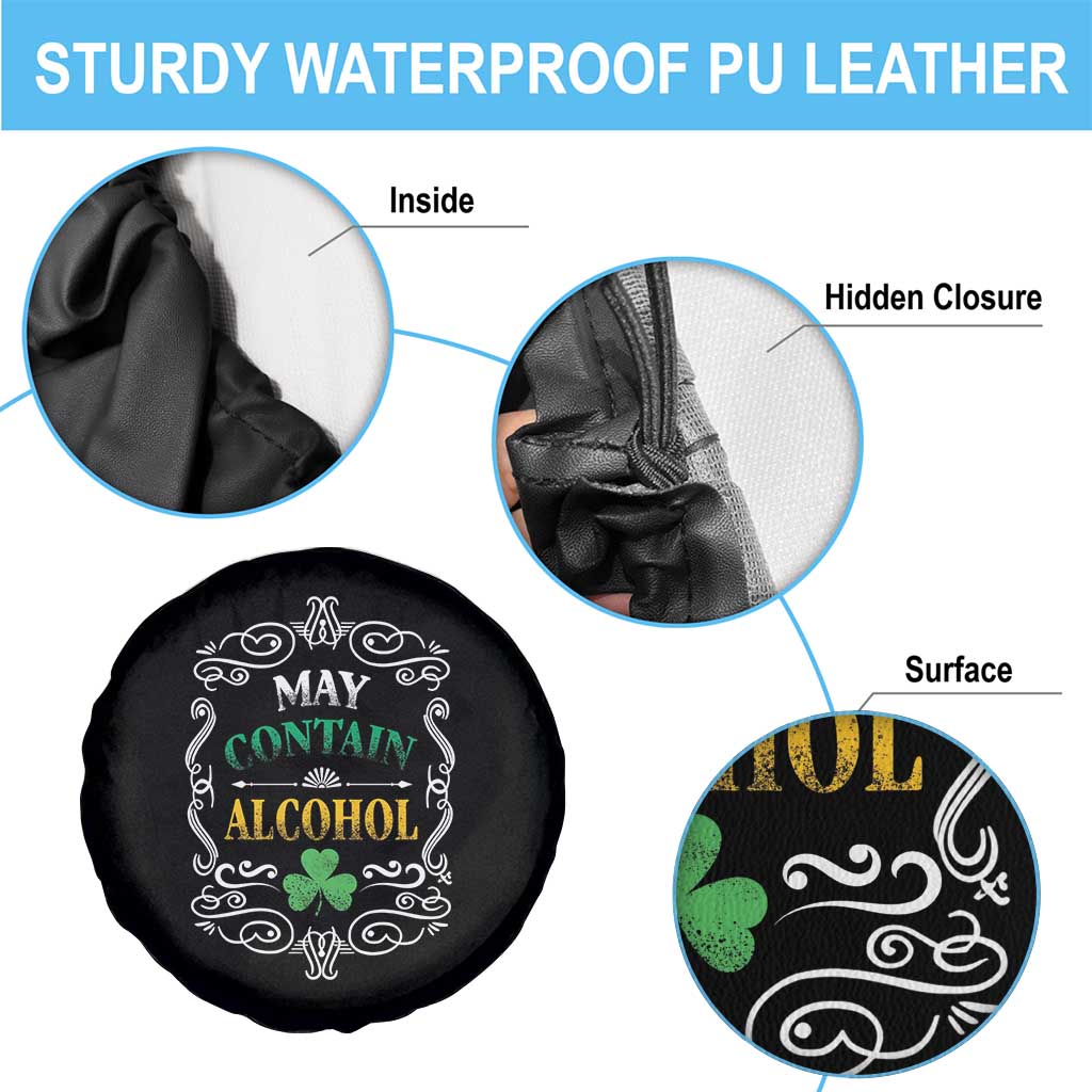Funny May Contain Alcohol Spare Tire Cover Irish Beer Drinking St Patrick's Day
