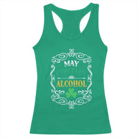 Funny May Contain Alcohol Racerback Tank Top Irish Beer Drinking St Patrick's Day