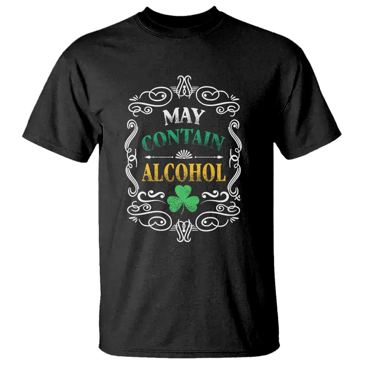 Funny May Contain Alcohol T Shirt Irish Beer Drinking St Patrick's Day