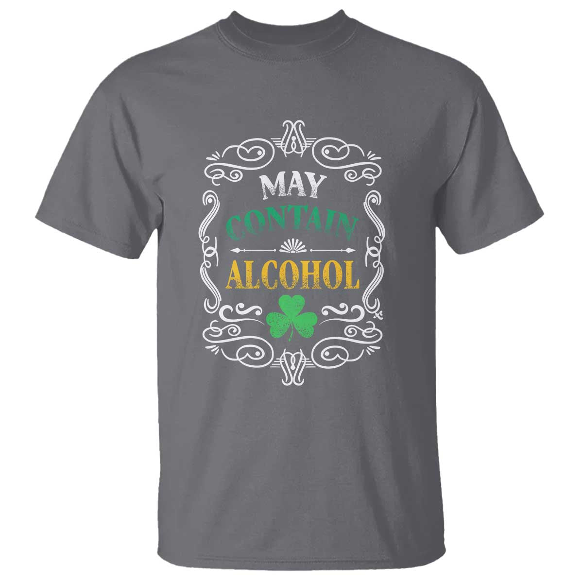 Funny May Contain Alcohol T Shirt Irish Beer Drinking St Patrick's Day