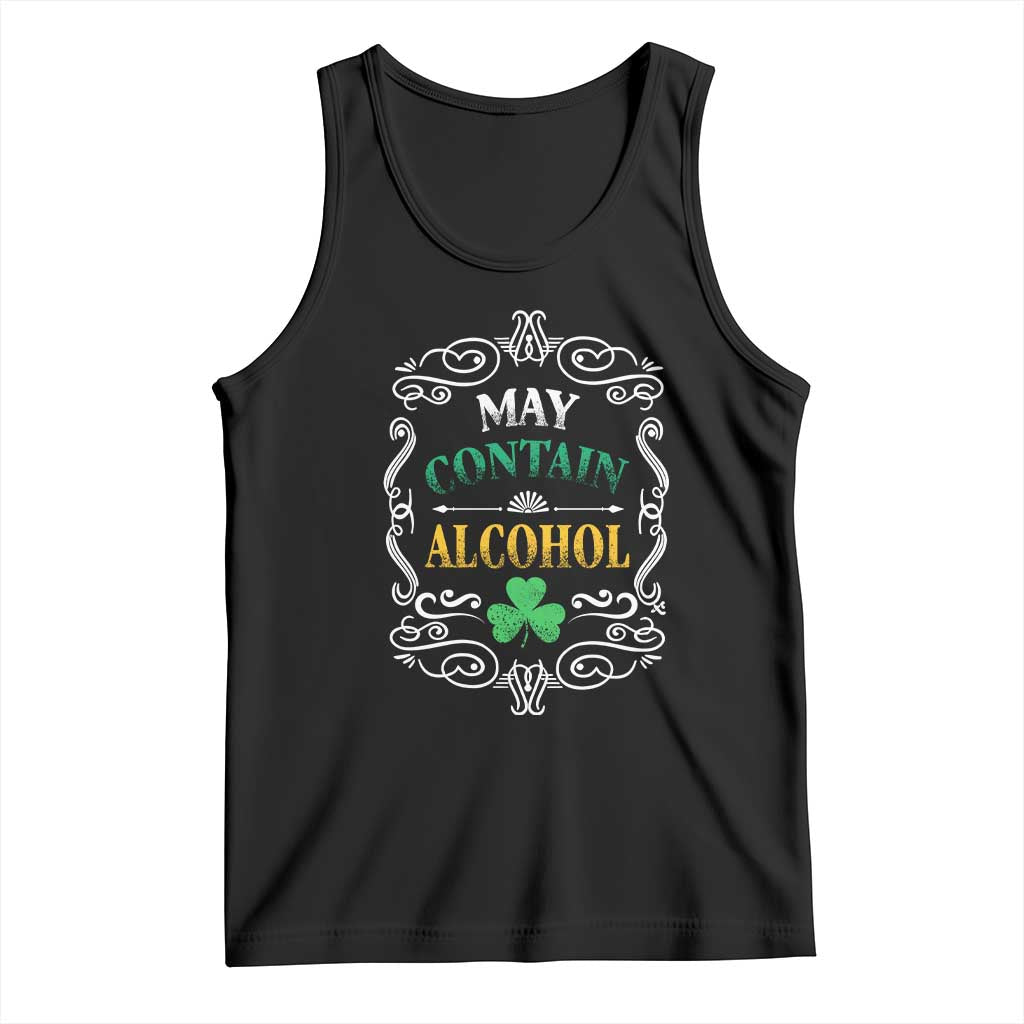 Funny May Contain Alcohol Tank Top Irish Beer Drinking St Patrick's Day