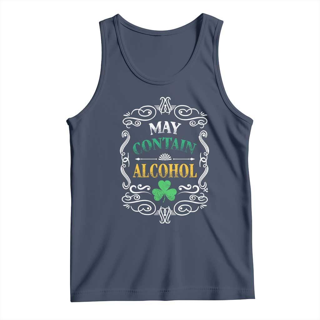 Funny May Contain Alcohol Tank Top Irish Beer Drinking St Patrick's Day