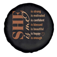 Woman Affirmation Spare Tire Cover She Is Strong Motivated Confident Blessed Beautiful Melanin Color