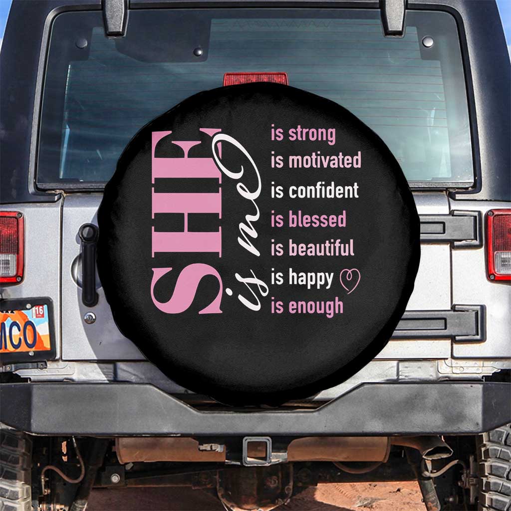 Woman Affirmation Spare Tire Cover She Is Strong Motivated Confident Blessed Beautiful