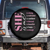 Woman Affirmation Spare Tire Cover She Is Strong Motivated Confident Blessed Beautiful