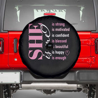 Woman Affirmation Spare Tire Cover She Is Strong Motivated Confident Blessed Beautiful