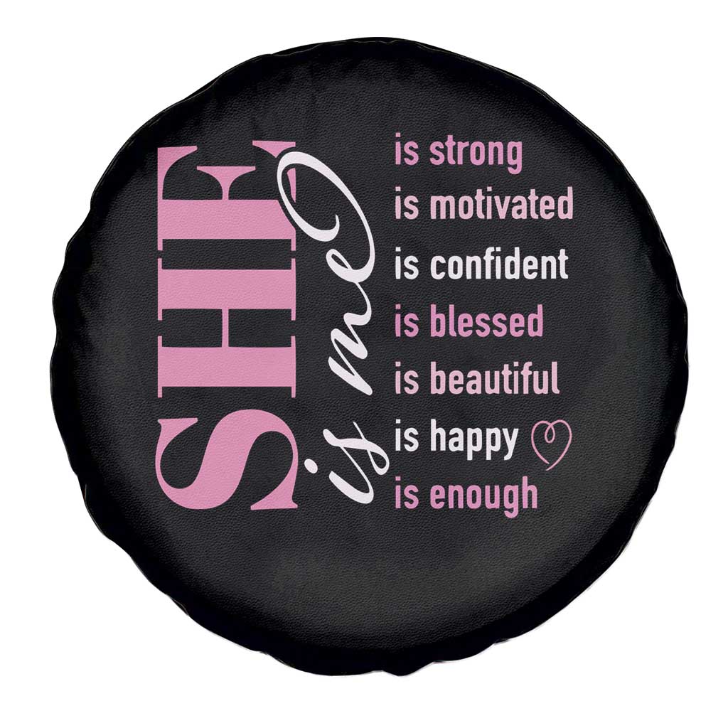 Woman Affirmation Spare Tire Cover She Is Strong Motivated Confident Blessed Beautiful