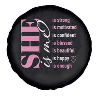 Woman Affirmation Spare Tire Cover She Is Strong Motivated Confident Blessed Beautiful
