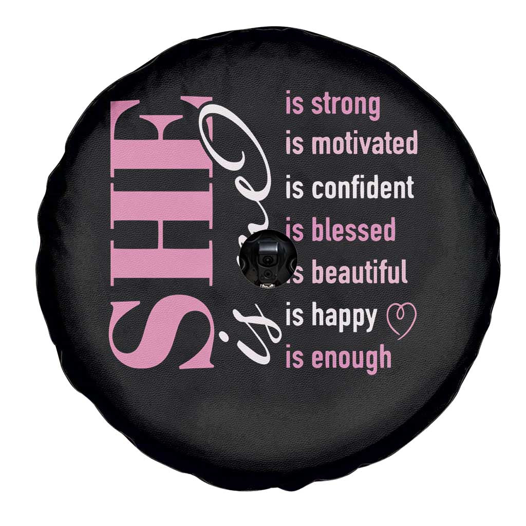 Woman Affirmation Spare Tire Cover She Is Strong Motivated Confident Blessed Beautiful