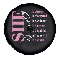 Woman Affirmation Spare Tire Cover She Is Strong Motivated Confident Blessed Beautiful