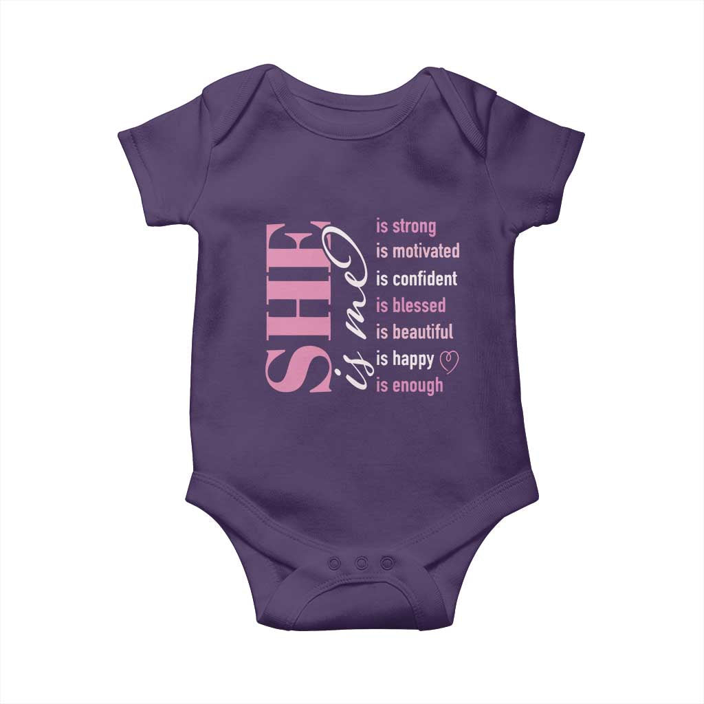 Woman Affirmation Baby Onesie She Is Strong Motivated Confident Blessed Beautiful