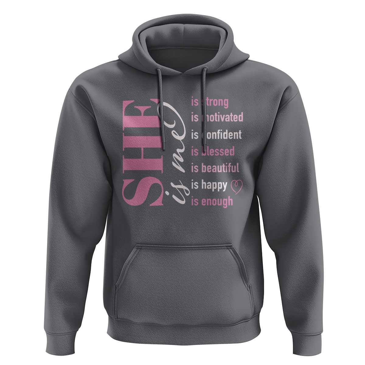Woman Affirmation Hoodie She Is Strong Motivated Confident Blessed Beautiful