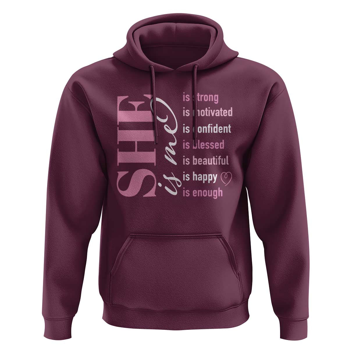 Woman Affirmation Hoodie She Is Strong Motivated Confident Blessed Beautiful