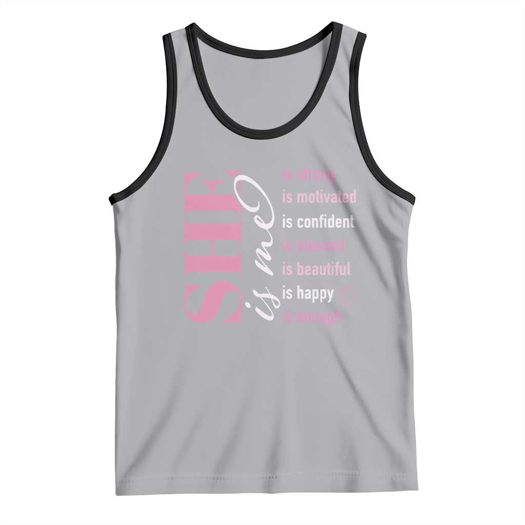 Woman Affirmation Tank Top She Is Strong Motivated Confident Blessed Beautiful