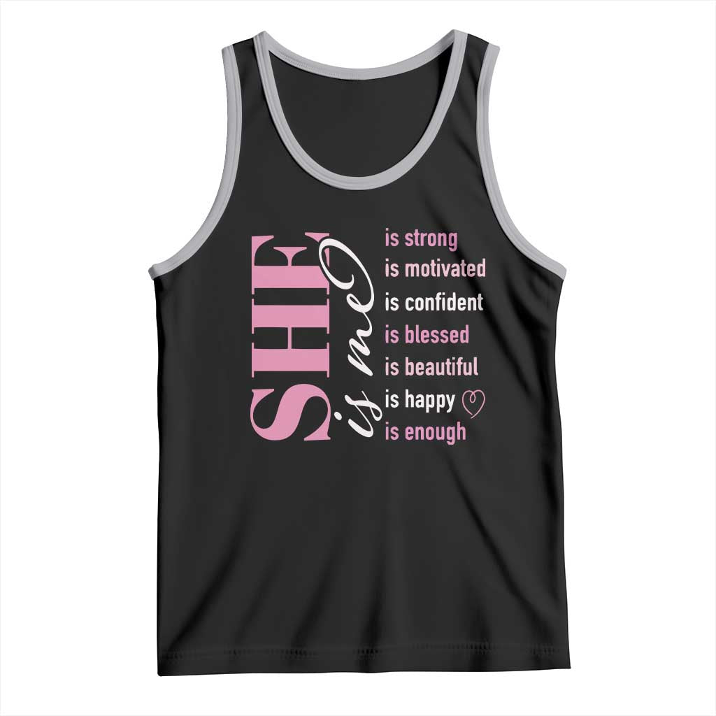 Woman Affirmation Tank Top She Is Strong Motivated Confident Blessed Beautiful
