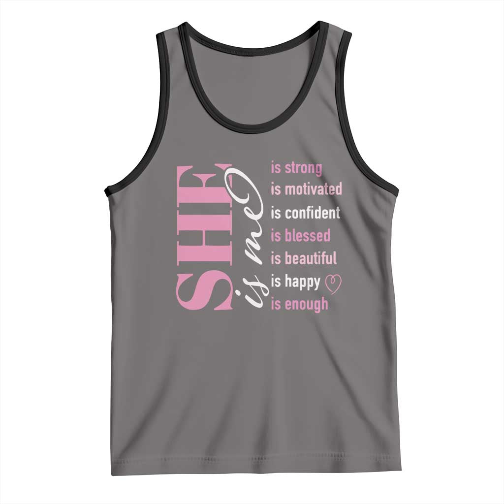 Woman Affirmation Tank Top She Is Strong Motivated Confident Blessed Beautiful