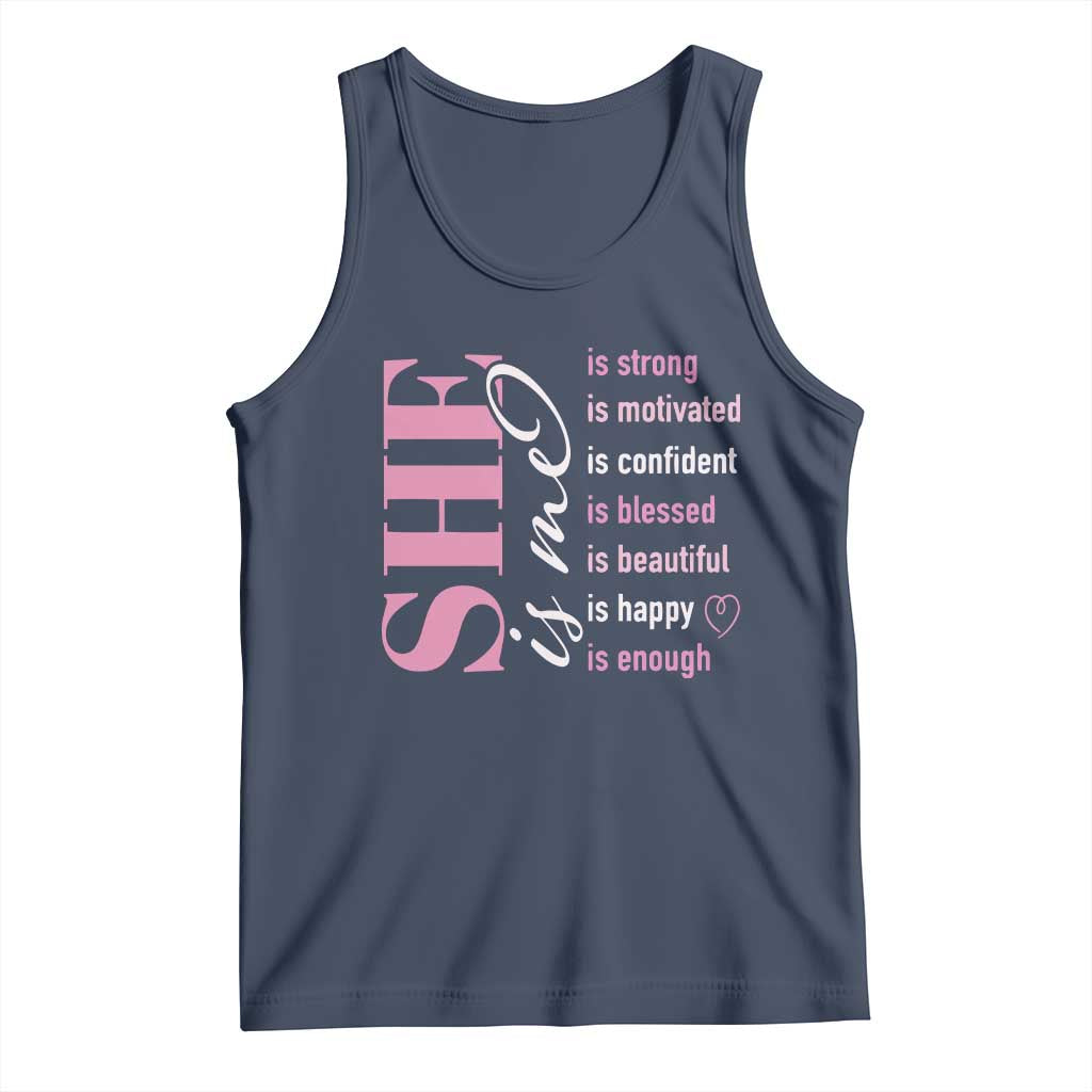 Woman Affirmation Tank Top She Is Strong Motivated Confident Blessed Beautiful