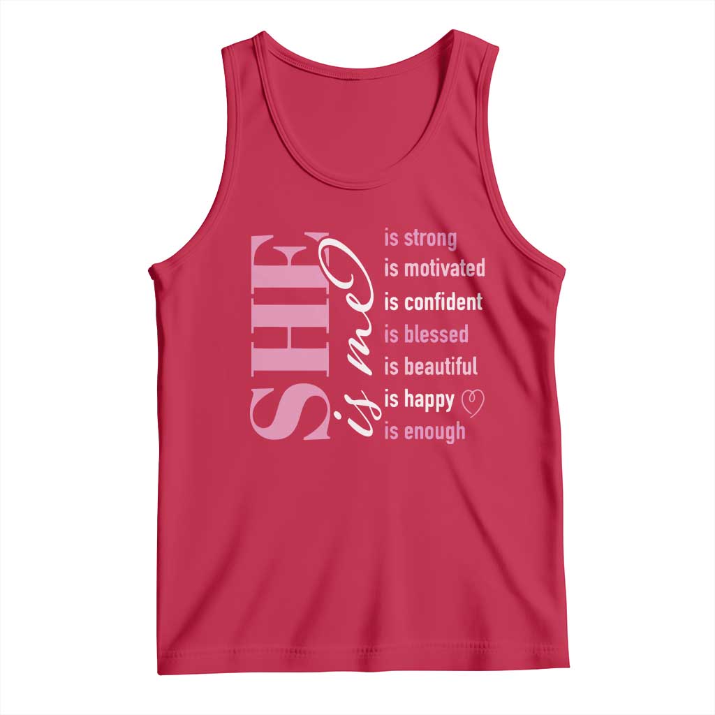 Woman Affirmation Tank Top She Is Strong Motivated Confident Blessed Beautiful