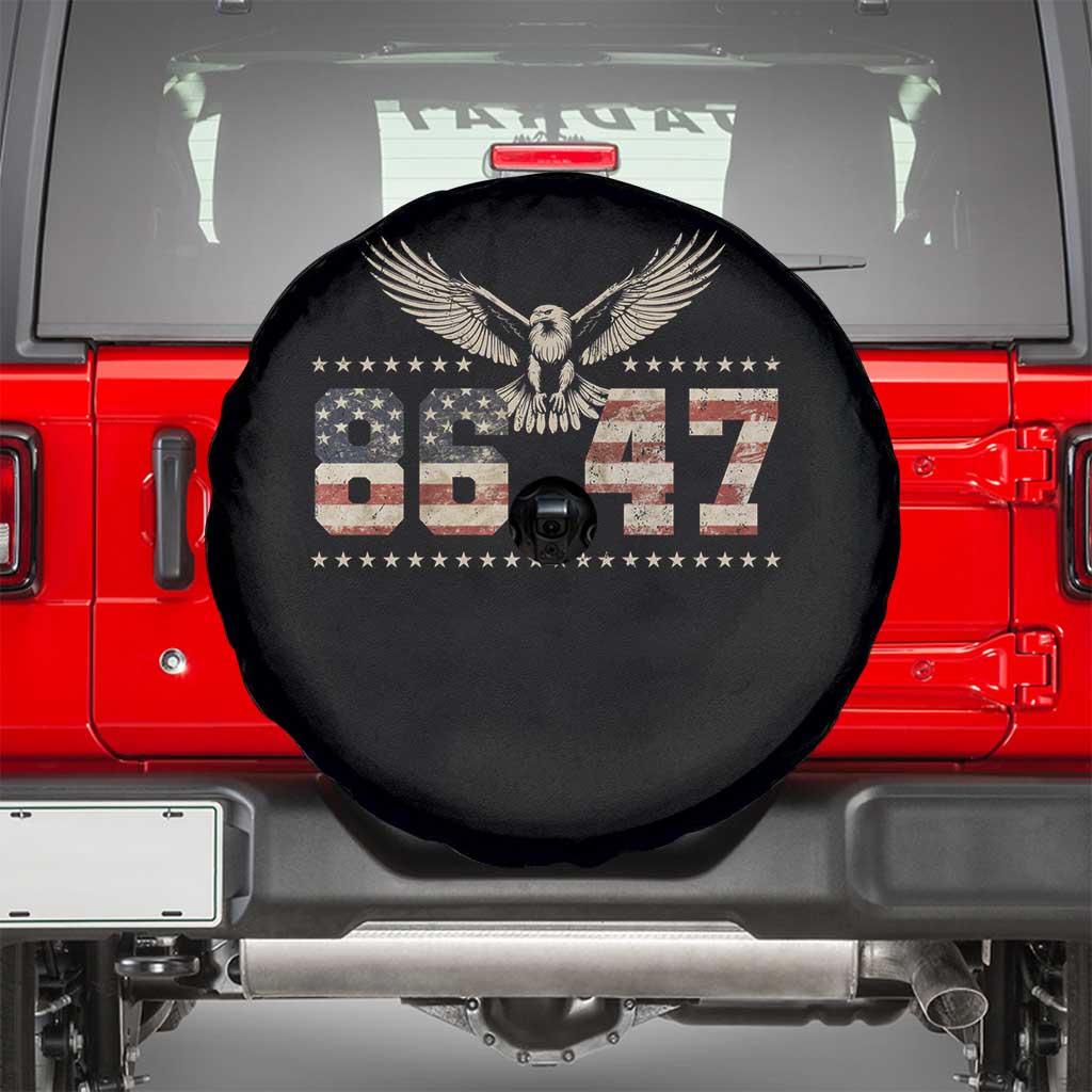 Funny Vintage 86 47 Spare Tire Cover Eagle Vintage American Flag
