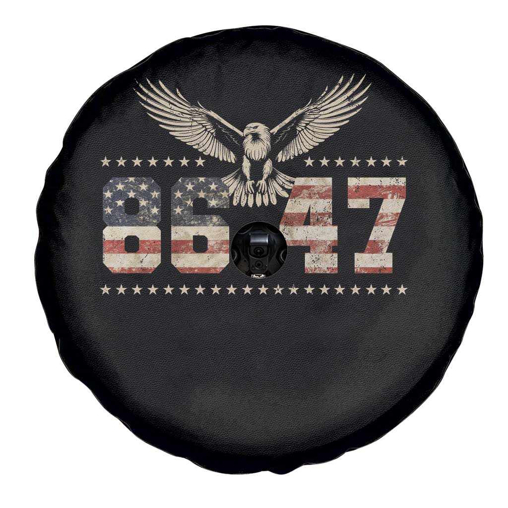 Funny Vintage 86 47 Spare Tire Cover Eagle Vintage American Flag