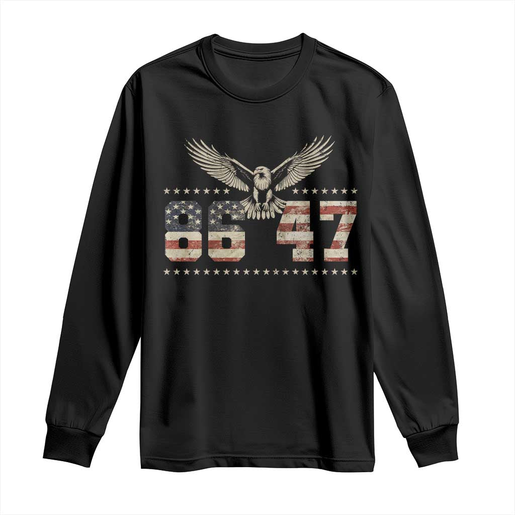 Funny Vintage 86 47 Long Sleeve Shirt Eagle Vintage American Flag