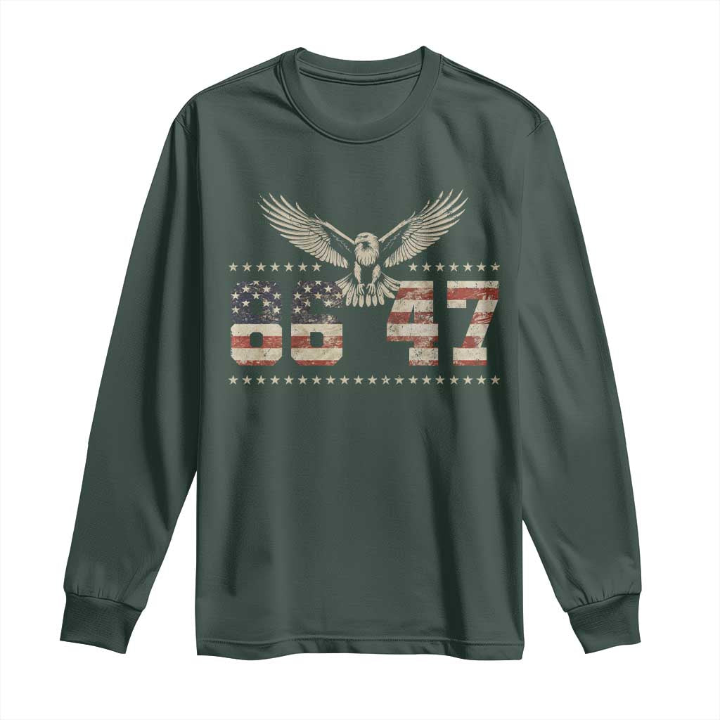 Funny Vintage 86 47 Long Sleeve Shirt Eagle Vintage American Flag
