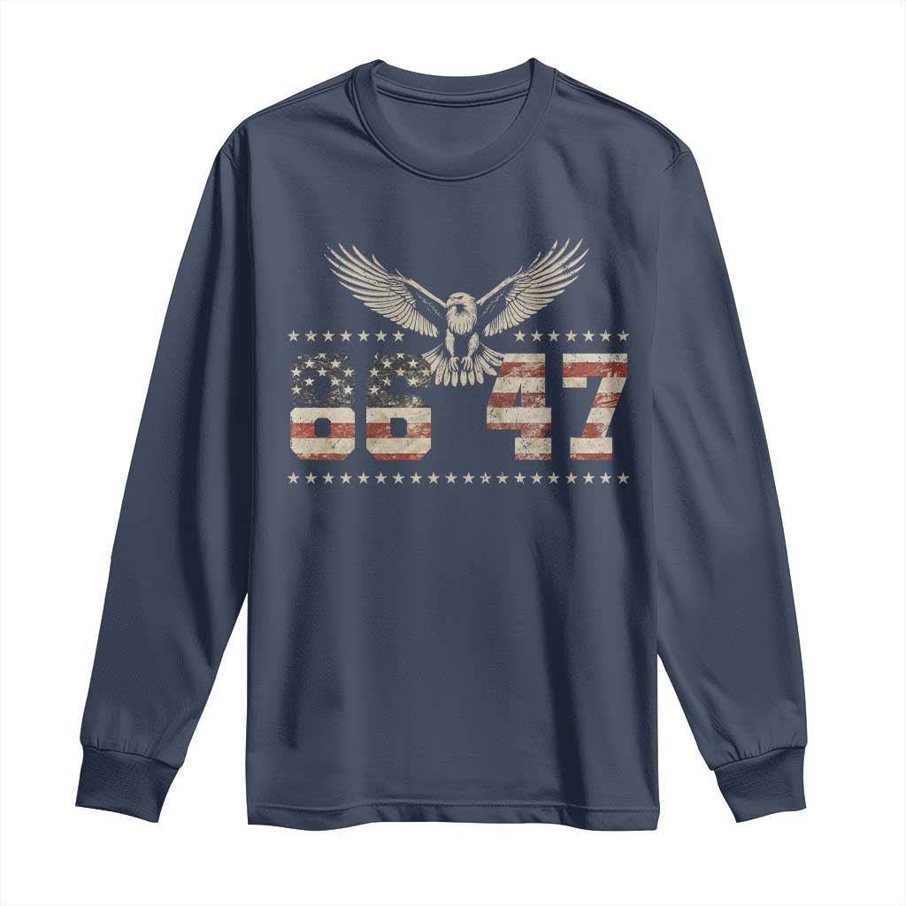 Funny Vintage 86 47 Long Sleeve Shirt Eagle Vintage American Flag