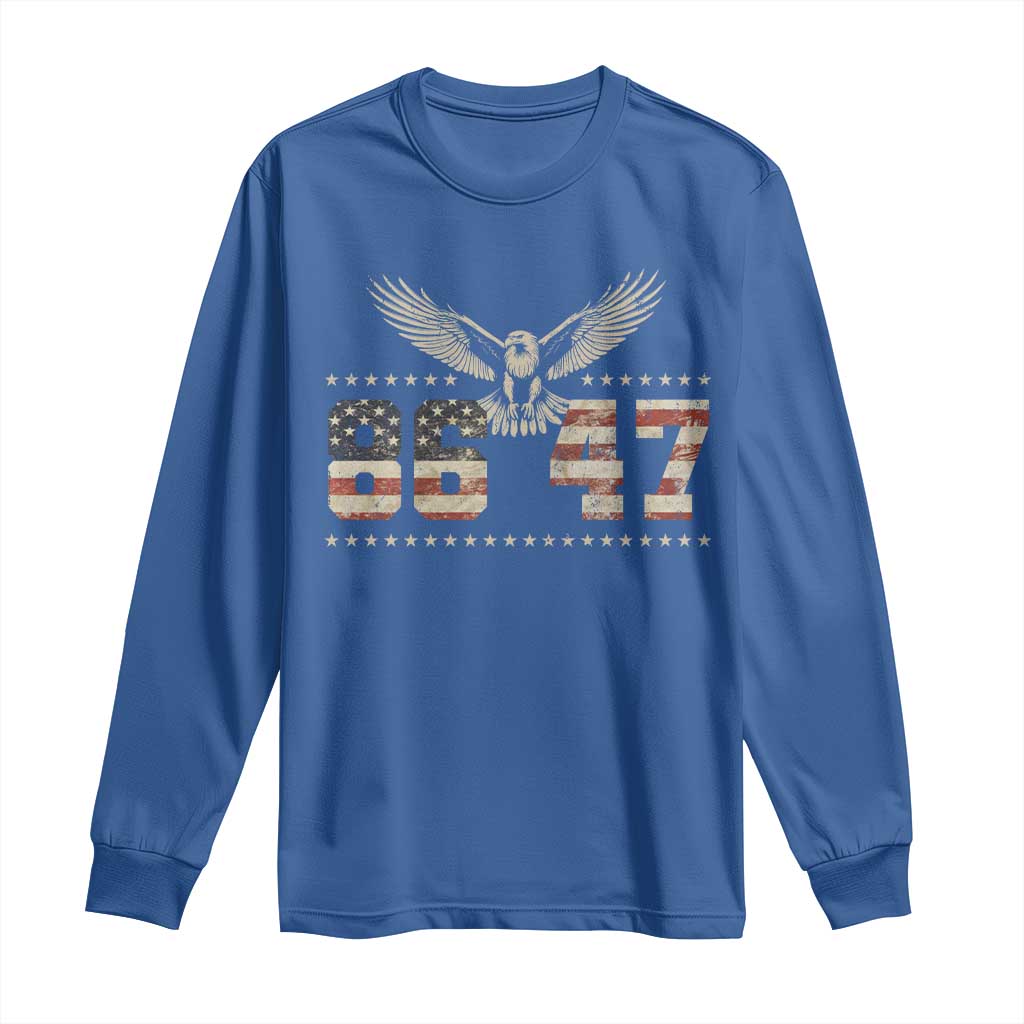 Funny Vintage 86 47 Long Sleeve Shirt Eagle Vintage American Flag
