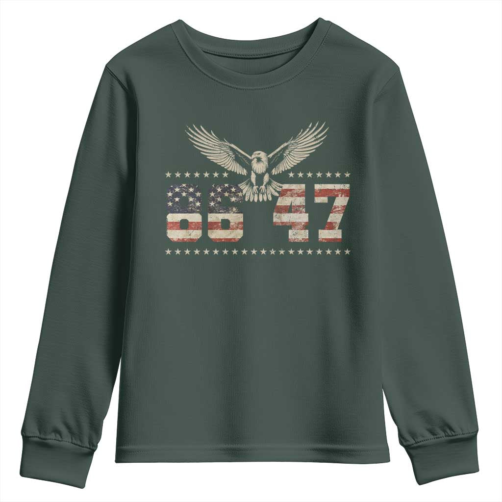 Funny Vintage 86 47 Youth Sweatshirt Eagle Vintage American Flag