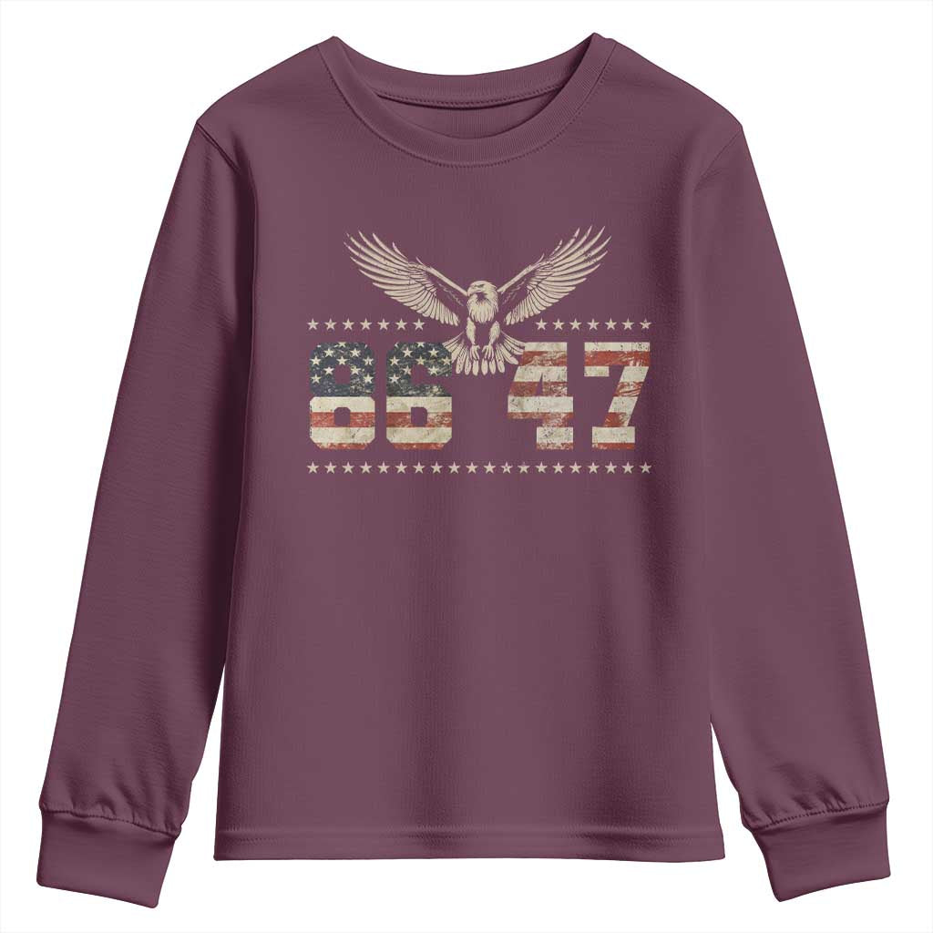 Funny Vintage 86 47 Youth Sweatshirt Eagle Vintage American Flag