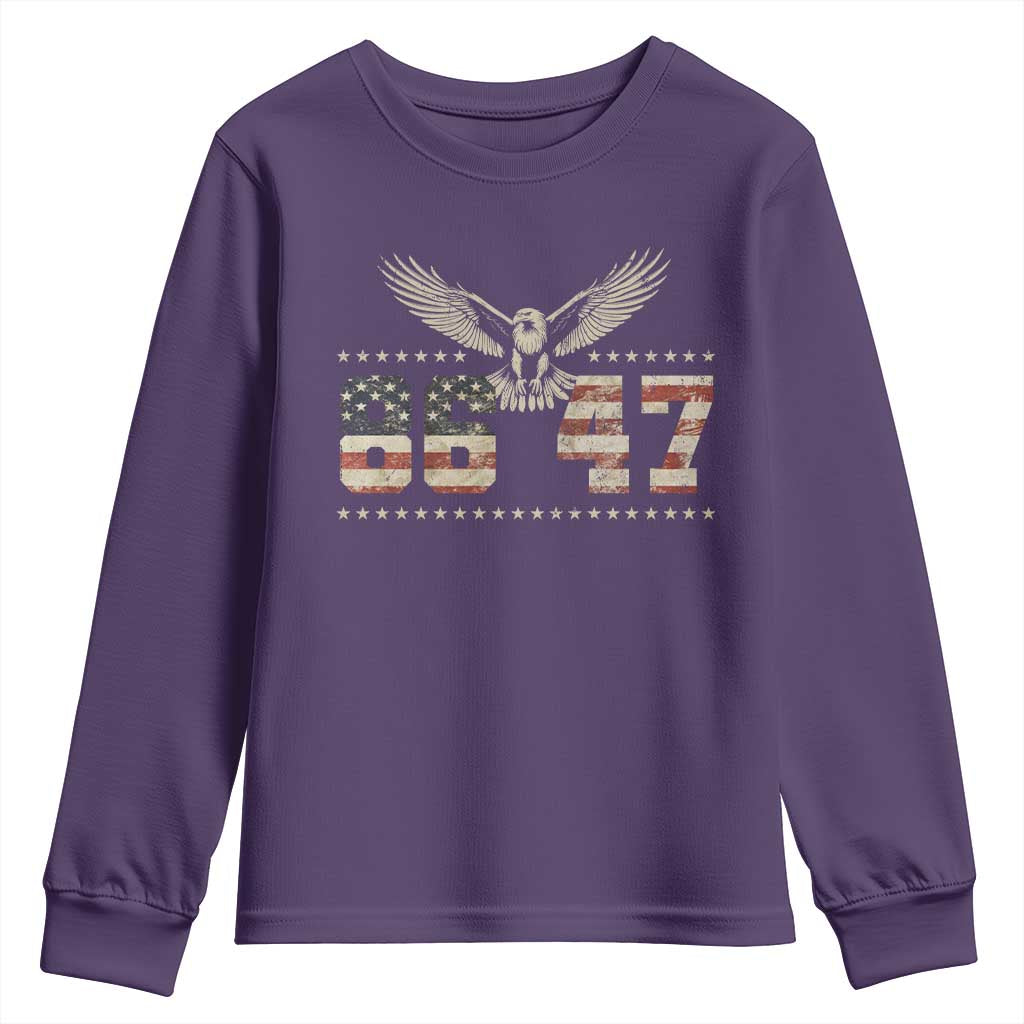 Funny Vintage 86 47 Youth Sweatshirt Eagle Vintage American Flag
