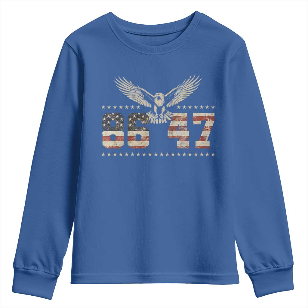 Funny Vintage 86 47 Youth Sweatshirt Eagle Vintage American Flag