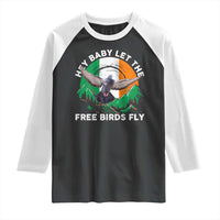 Irish Pride Raglan Shirt Hey Baby Let The Free Birds Fly Ireland Flag